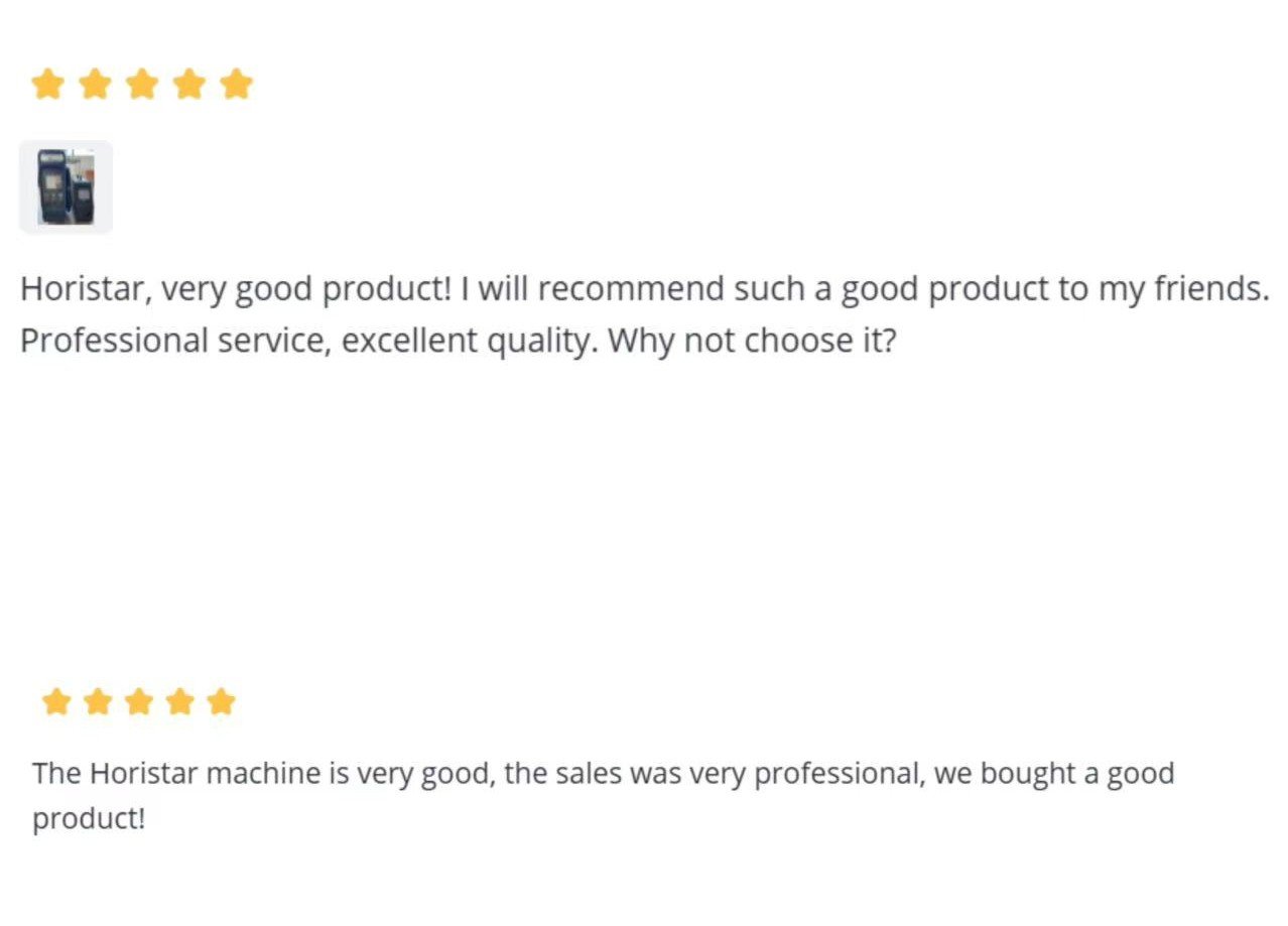 Good Comment on HORISTAR Machine from Customer