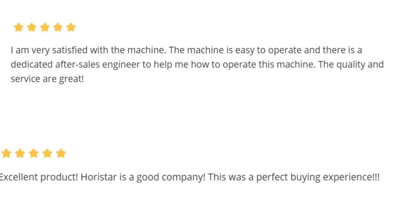Wonderful Reply on HORISTAR Machines