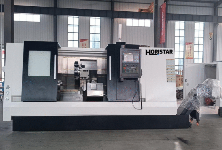 HORISTAR CNC lathe cast-iron slant bed structure reviewed for foundation load path before installation